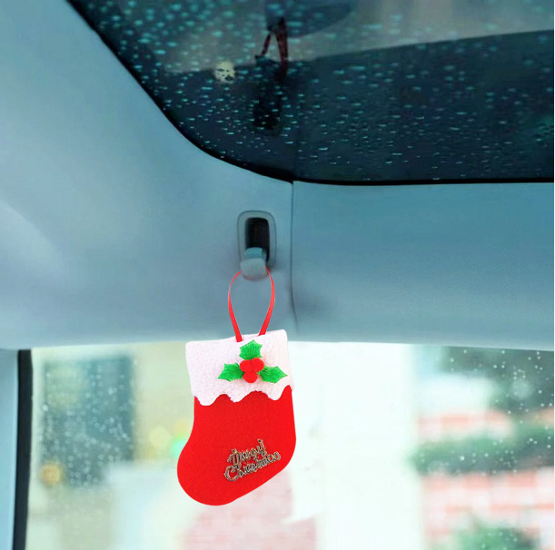 Transfronterizos de automóviles de Navidad decoración de calcetines de Navidad calcetines colgantes de decoración de automóviles de Navidad al por mayor