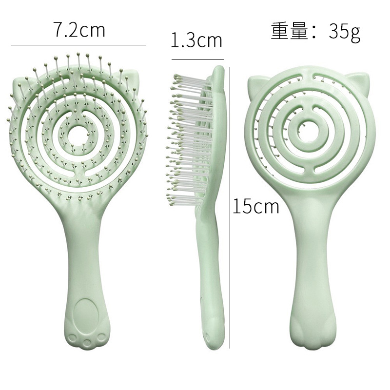 Peine en forma de espalda hueco para el hogar Peine para el cabello de niña de alto valor Peine de masaje esponjoso Costillas de cerdo Peine de curva grande