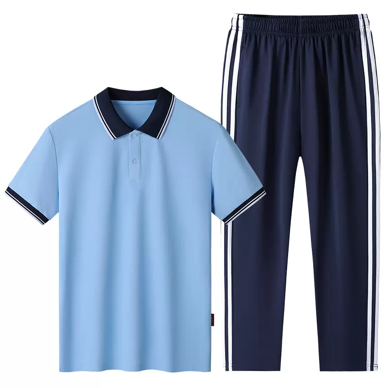 中小学生短袖校服套装厂家直销初中高中生班服团体服T恤定制olog