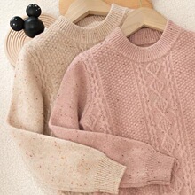 儿童山羊绒针织衫加厚男女童羊绒半高领打底毛衣加厚点羊毛打底衫