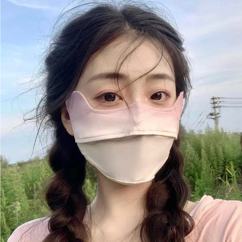 Sun protection eye corner blusher, same style women's summer anti-UV mask, ice silk face mask wholesale