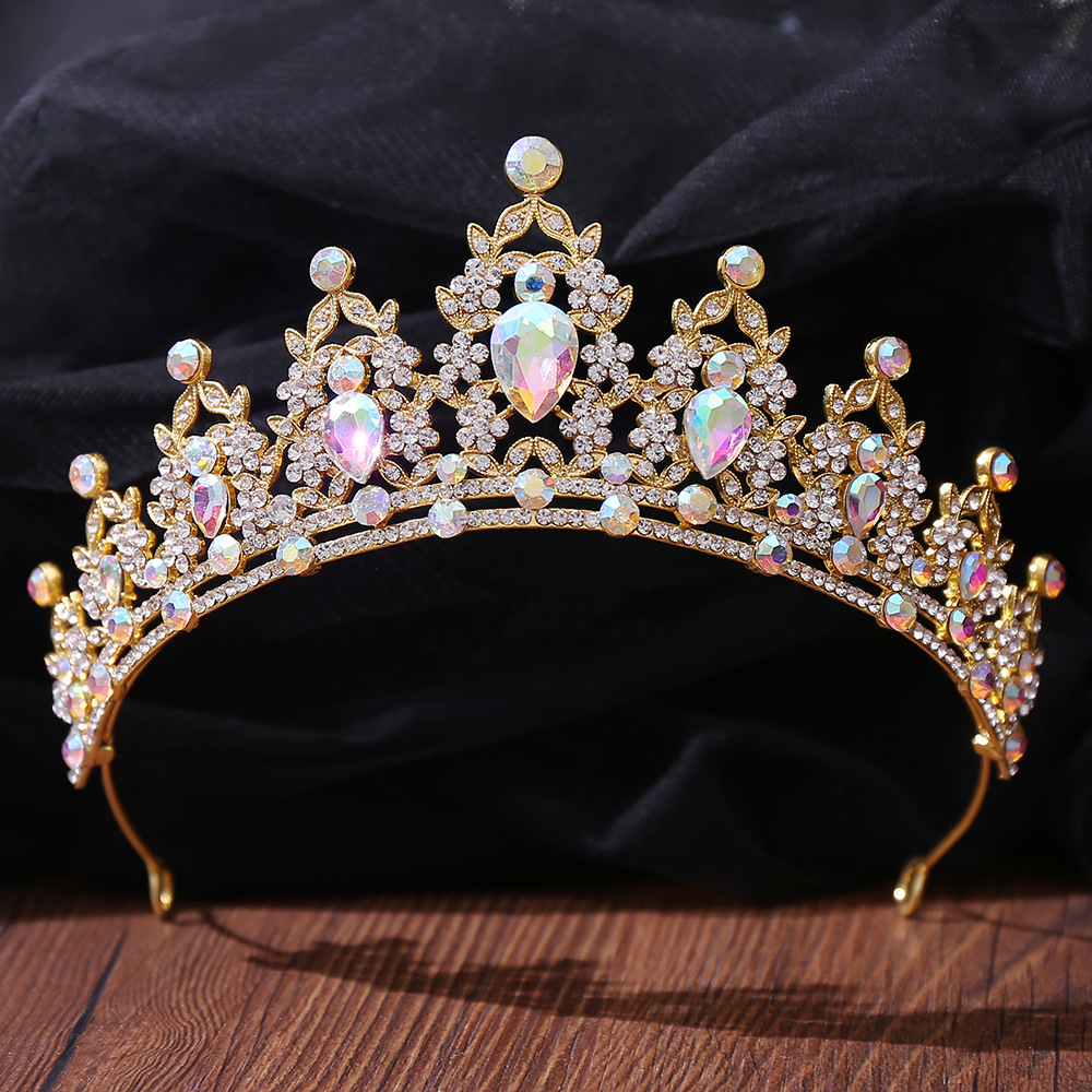 Crown Pattern Princess Bridal Crown Alloy Inlay Artificial Crystal Rhinestones Crown