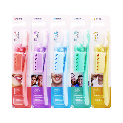 Korean Imported Wang 688 Toothbrush Large Brush Head for Teeth Cleaning Gold and Silver Classic Silver Carbon Soft Bristles Portable