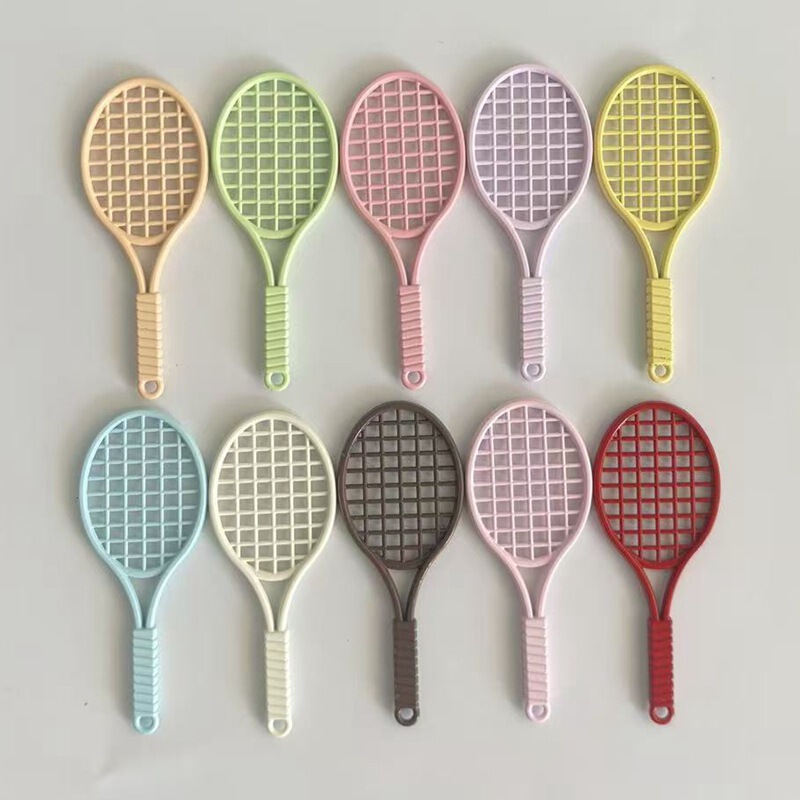 Creative Artificial Tennis Racket Pendant Tennis Pendant Jewelry Accessories DIY Keychain Bracelet Bag Chain Necklace Pendant