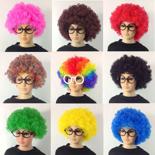 Afro wig funny clown headgear performance funny props colorful wig set kindergarten performance area material