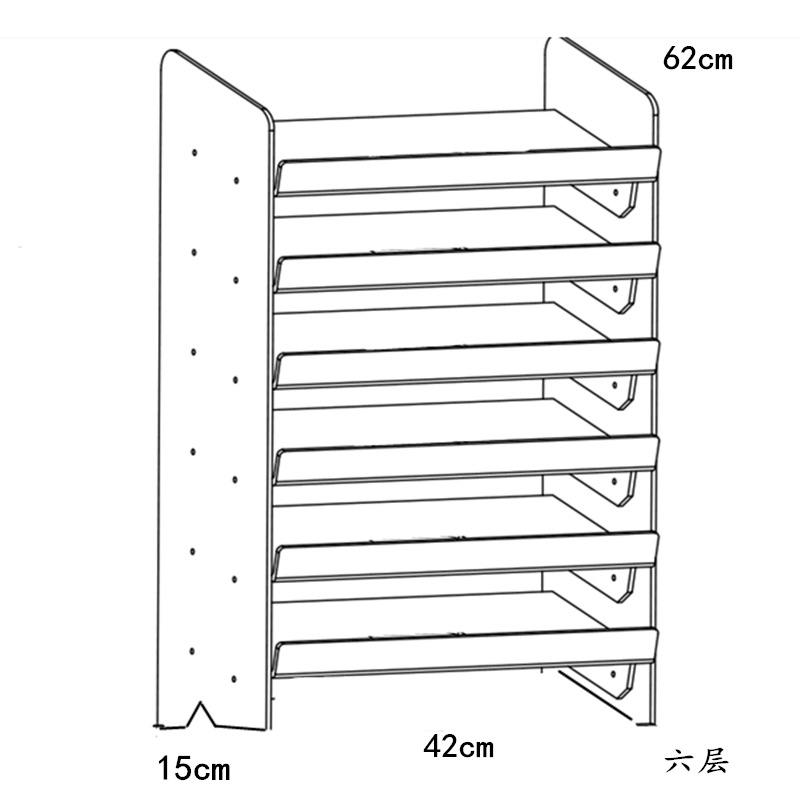 6단 아크릴 디스플레이 스탠드 길이 42 폭 15 높이 62cm