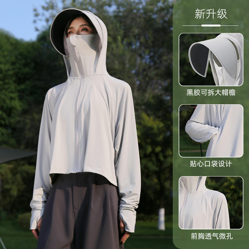 Moxun ロマンチックな日焼け止め服女性 2025 新しい夏のアイスシルクカーディガン軽量通気性抗 UV 日焼け止め服女性|undefined