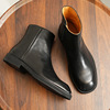 Martens, high demi-season low boots for leisure with zipper, chelsea, genuine leather