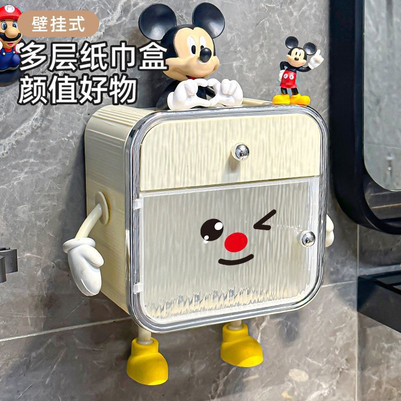 浴室トイレットペーパーボックス壁掛けティッシュボックスパンチフリー防水トイレットペーパーボックストイレットペーパークリエイティブ収納ラック|undefined