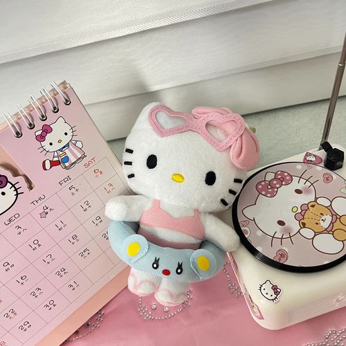 Cartoon animation hot selling swimming ring bikini KT keychain pendant cat doll girl back packaging decoration small doll