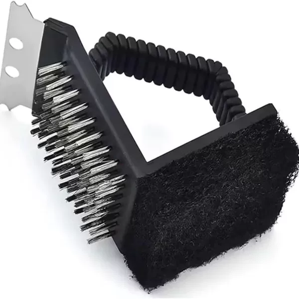 Multifunctional 3-in-1 Barbecue Scraper Brush, Outdoor Camping Tool Cleaning Brush, Suitable for Stainless Steel