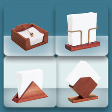 創意方形木質紙巾座酒店餐廳桌面紙巾架可定LOGO簡約中式餐巾架