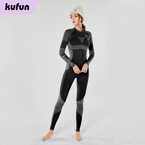 Kufeng Ski Quick-drying Clothing Warm Compression Functional Bottoming Underwear Women's and Men's Outdoor Mountaineering Perspiration-wicking Professional Tights
