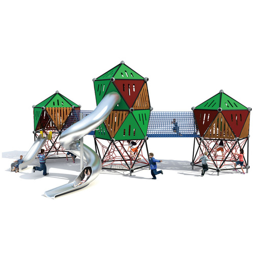 Custom Community Park Outdoor Large Stainless Steel Slide Outdoor Children's Playground Non-powered Playground Equipment