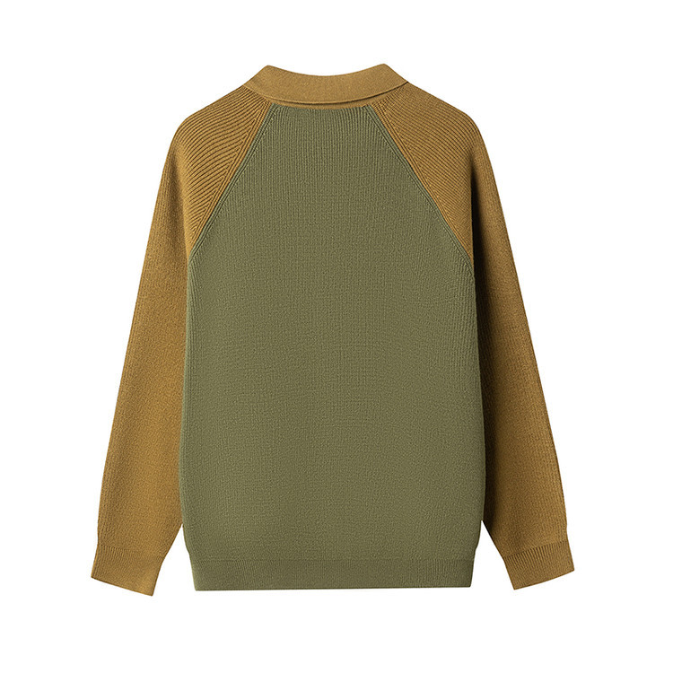 Botón polo cuello contraste suéter cardigan hombre nuevo otoño invierno cross-border mangas casuales sueltas camisa de punto coreana