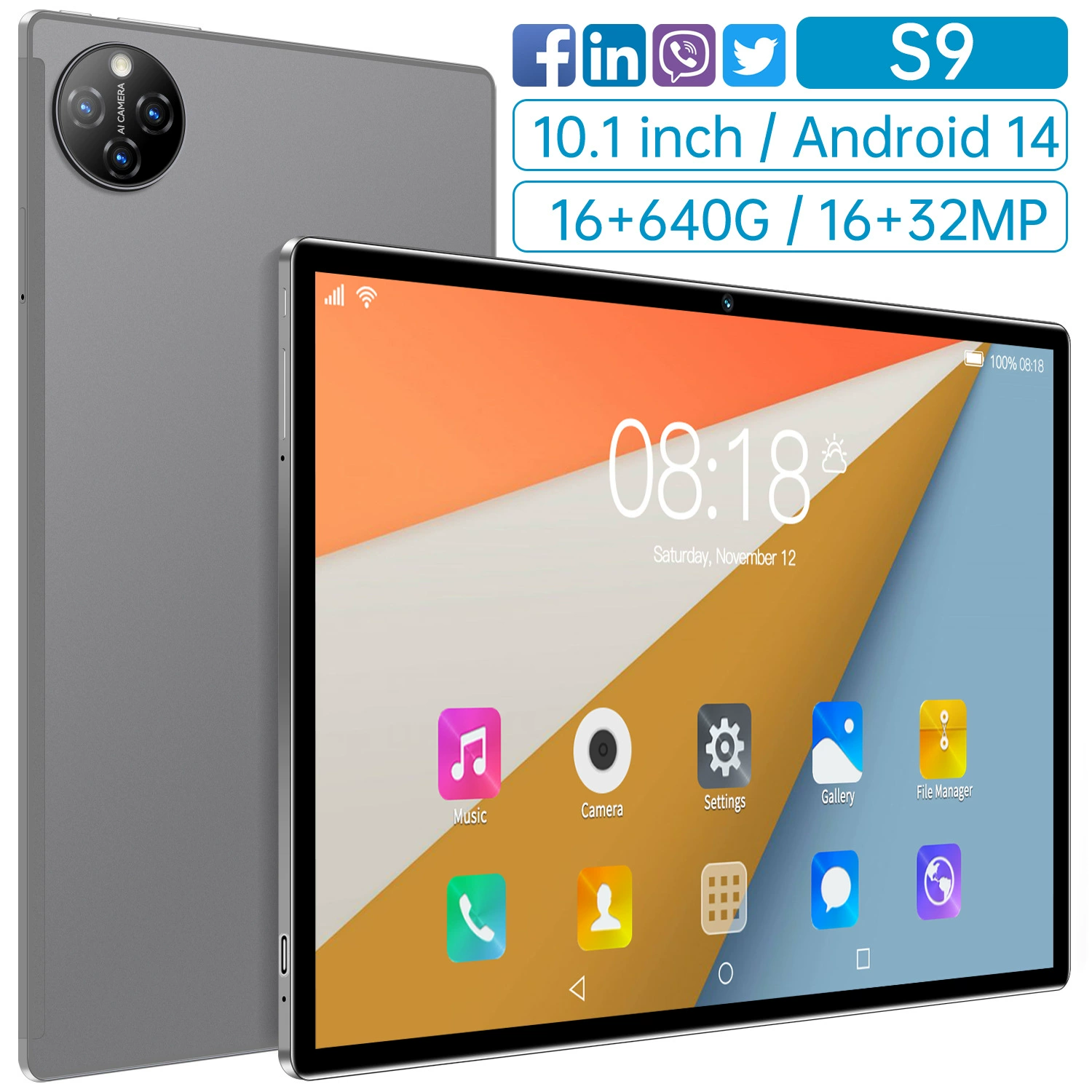 Умный планшетный ноутбук, (Торговля через границу), AliExpress, 10.1 дюйма, 5G, Android