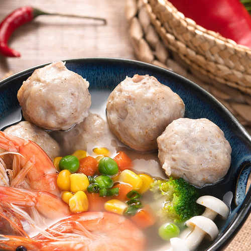 Chaoshan Pepper Pork Belly Balls Hot Pot Ball Ingredients BBQ Catering Hotel Oden Ingredients Commercial Quick Frozen Wholesale