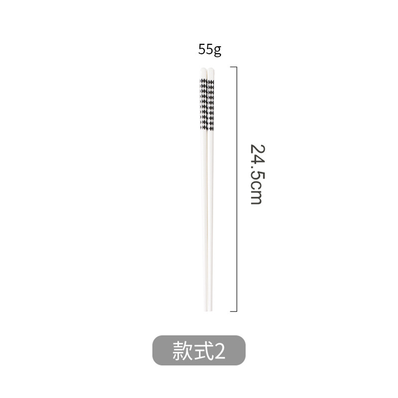 陶瓷筷子家用高档套装高颜值餐具耐高温赫本风防霉抗菌分食瓷餐筷|undefined