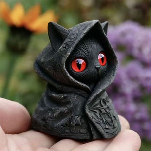 �羳��ƷMysterious Hooded Cat Fiqurine�����������ʽ��؈����