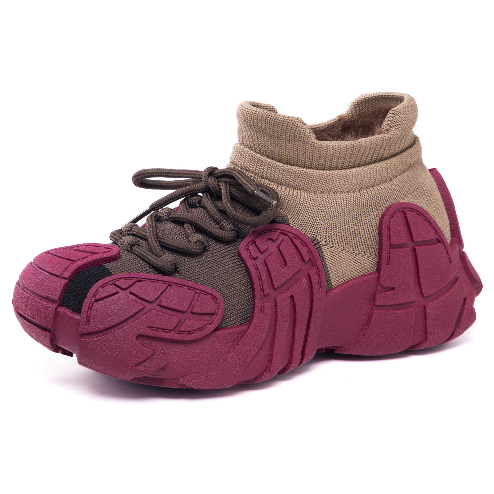 Zapatos deportivos para niños de primavera nuevos peces de coco tejidos de fondo grueso zapatos casuales de comercio exterior zapatos de mujer de tamaño grande