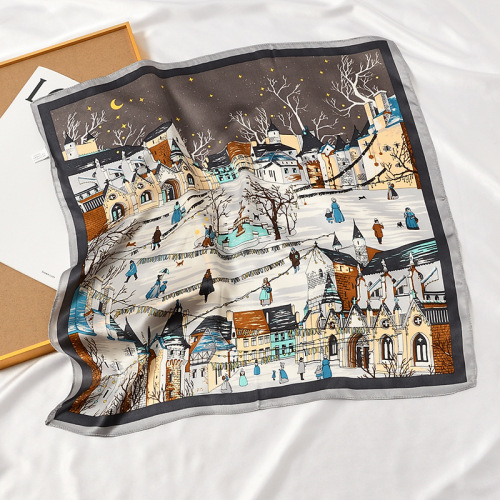 Silk mulberry small square scarf, silk scarf, gift for women in spring and autumn, versatile temperament scarf, thin scarf with suit shirt