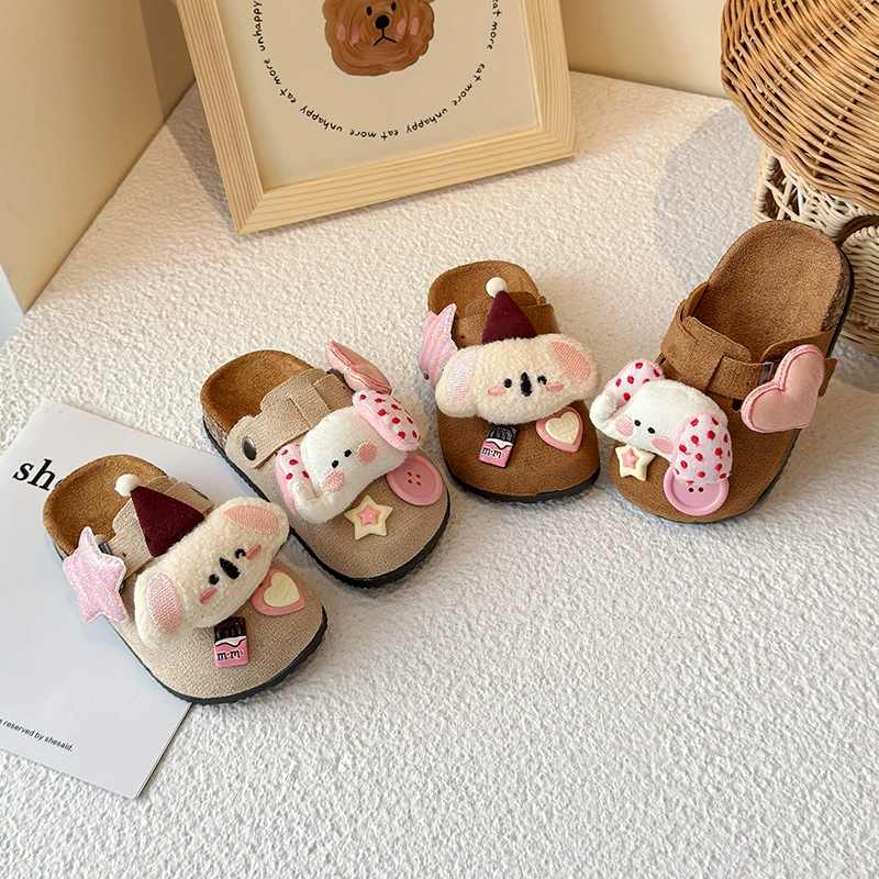Детская повседневная толстая подошва противоскользящая булочка тапочки 2025 весна и осень новая мягкая подошва девушка милая мультяшная обувь Birken