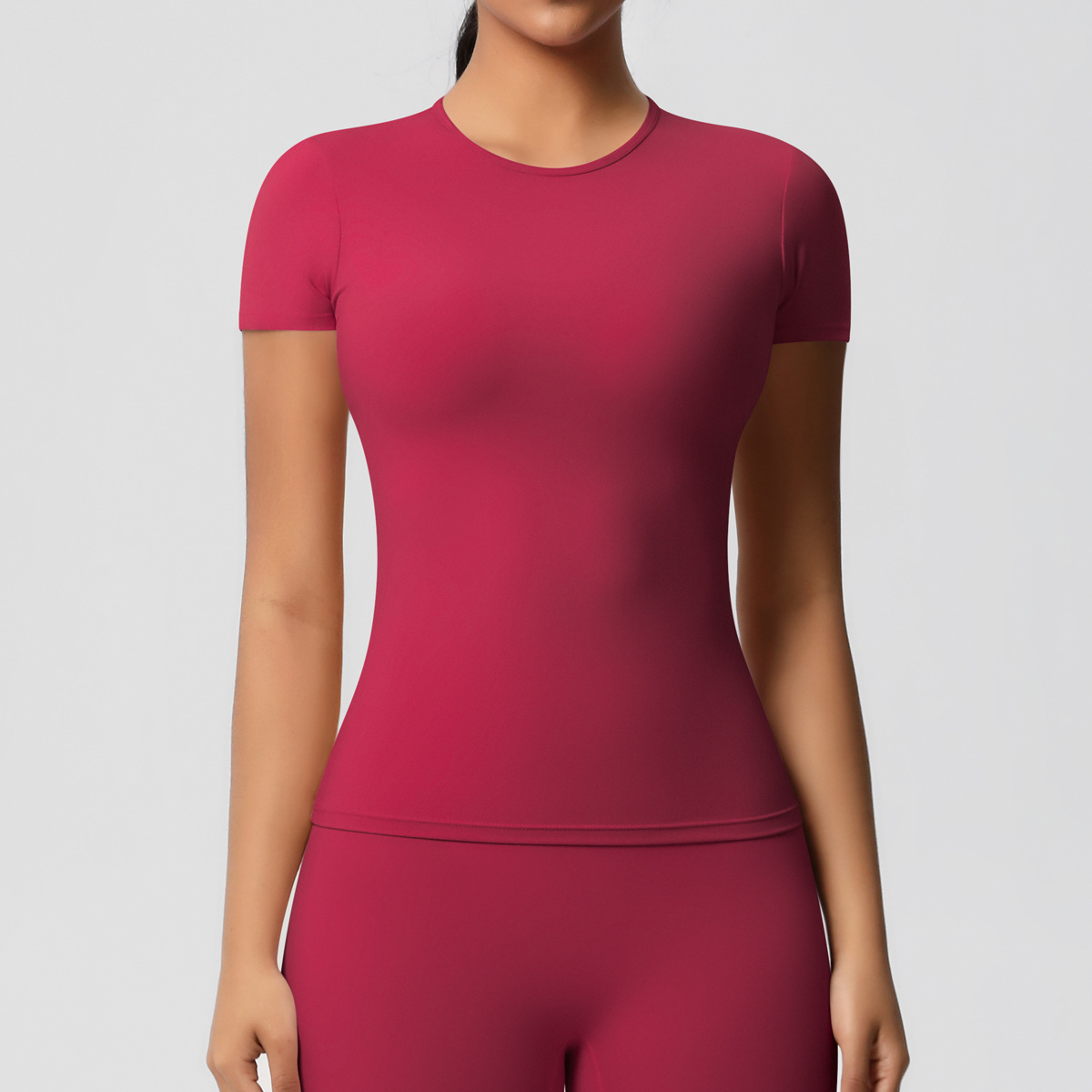 95g Weight Short Sleeve Sleeve Length Nylon, Spandex Fabric Type Regular Top Length T-shirt Tops Type Fitness, Yoga, Running Occasion Round Neck Neckline Solid Color Pattern Sport Style Style S, XL Size Sport Style Solid Color Nylon Spandex Round Neck Active Tops T-shirt 64