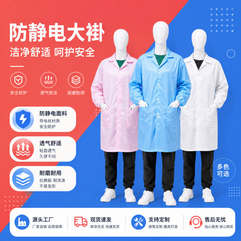 Anti-Static Clothing, Blue and White Anti-Static Workwear, Dust-Free Clothing, Dust-Proof Clean Protective Anti-Static Clothing Anti-Static Clothing, Blue and White Anti-Static Workwear, Dust-Free Clothing, Dust-Proof Clean Protective Anti-Static Clothing