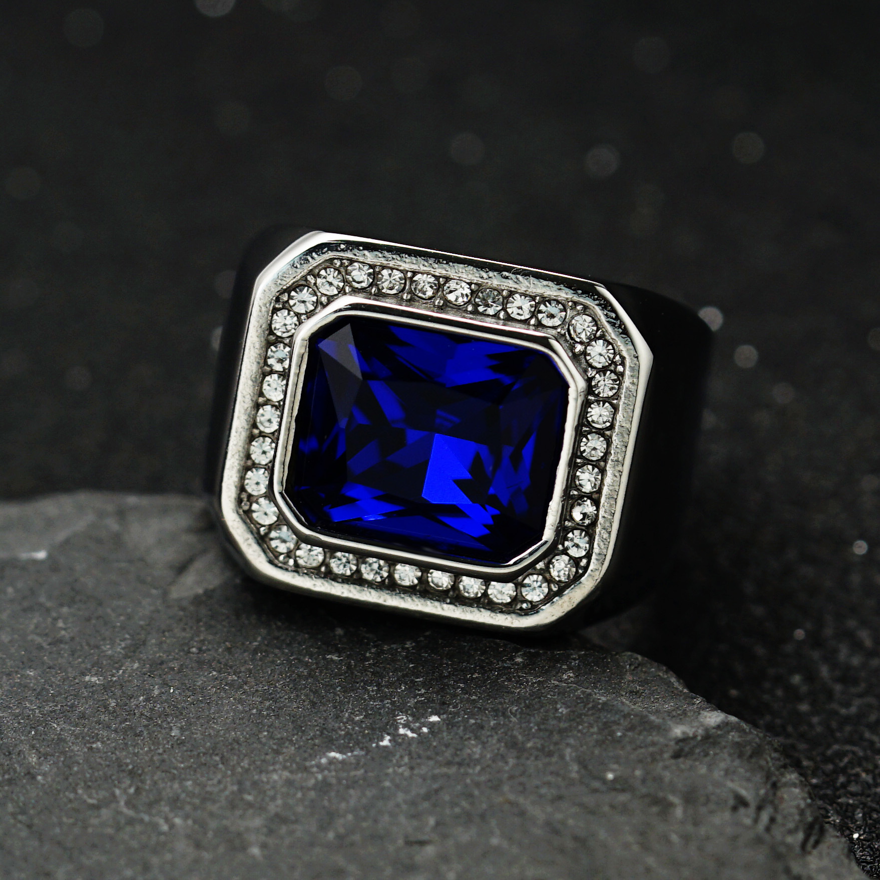 1 Piece Quantity Hip-Hop 316 Stainless Steel Solid Color Men Signet Rings