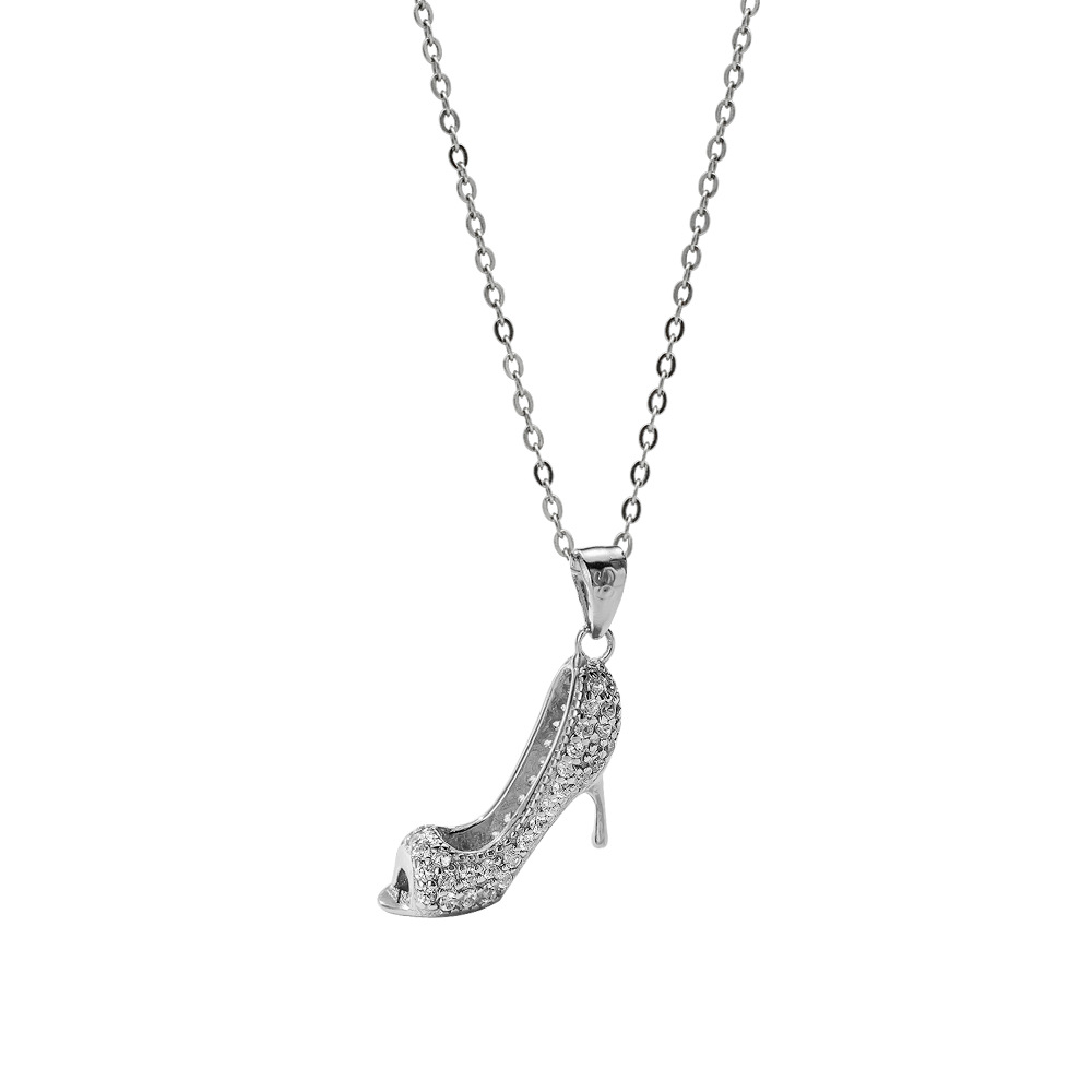 Temperament Niche Style Jewelry S925 Sterling Silver High Heels Necklace Korean Designy Clavicle Chain Female Jewelry