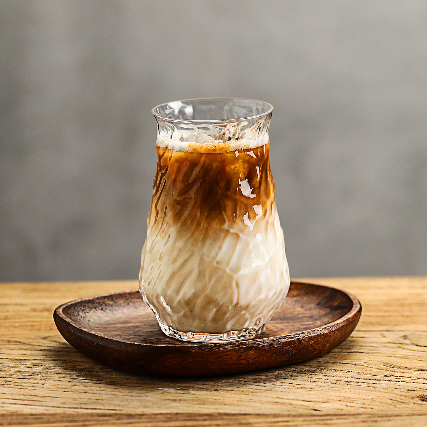 Taza de agua de vidrio en relieve hecha a mano, taza de café de hielo, taza de café americana, bebida creativa, jugo de fruta, té de leche, taza de burbujas