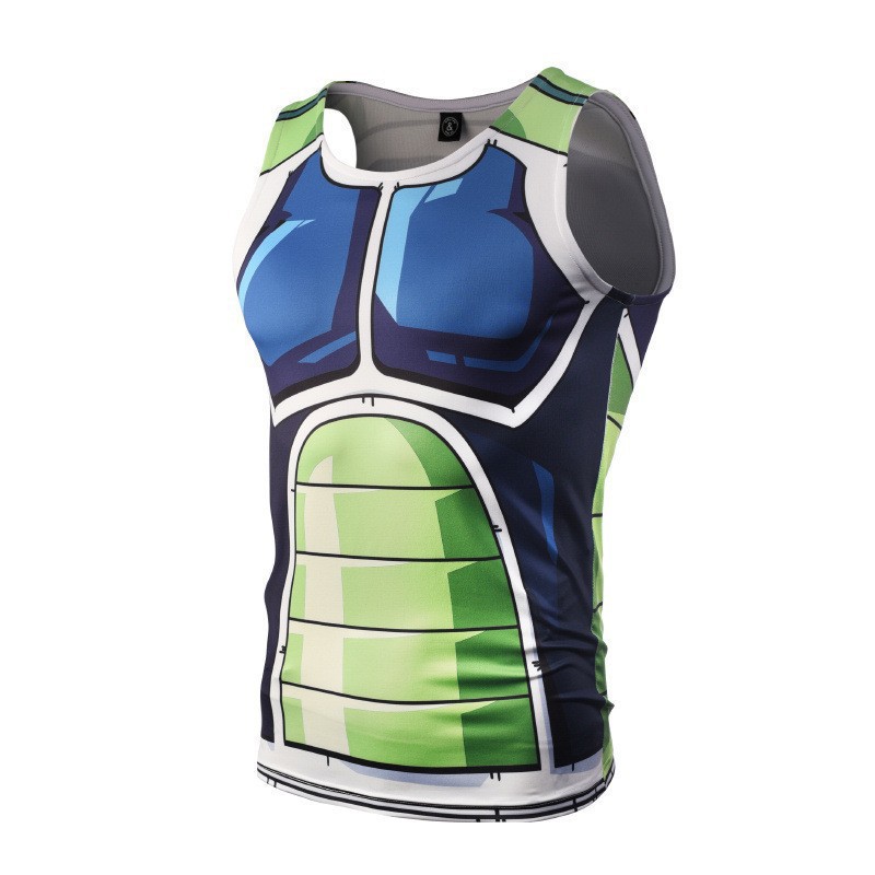 Amazon cross new spring and summer men's fashion 3D printing anime Dragon Ball sleeveless sports vest T-shirt
