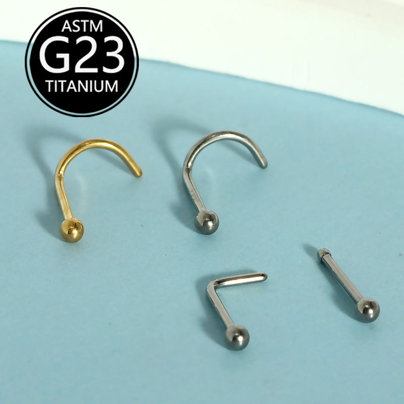 G23 Titanium Zircon Nose Nail Lip Nose Piercing Jewelry - 3mm CZ Gem Labret Stud detail image 5