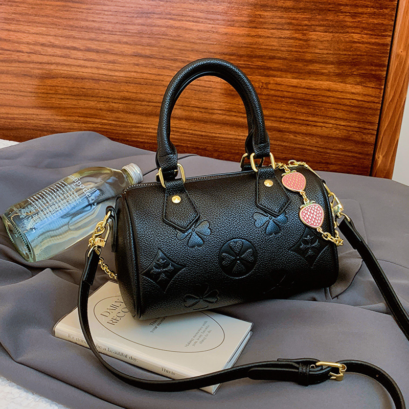 Printed Handbag Boston Bag for Women 2026 New Style Vintage Light Luxury Versatile Crossbody Bag High-End Pillow Bag