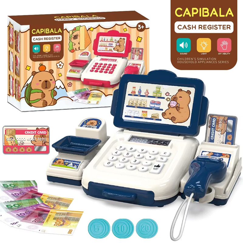 Comercio exterior nuevo multi-función de simulación caja registradora de juguete electrodoméstico serie Niños Play House iluminación eléctrica Música