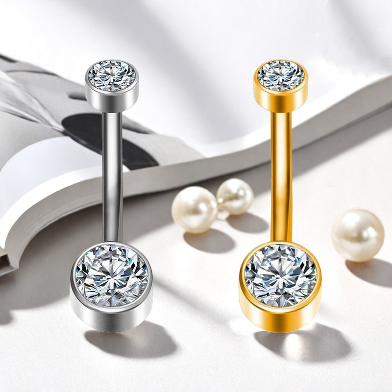 Europäischer Bauchnabelpiercing Ring Mit Eingelegter Kugel_voghion.com