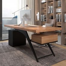 北歐老板桌電腦桌居家台式電腦辦公桌簡約現代總裁桌創意實木書桌