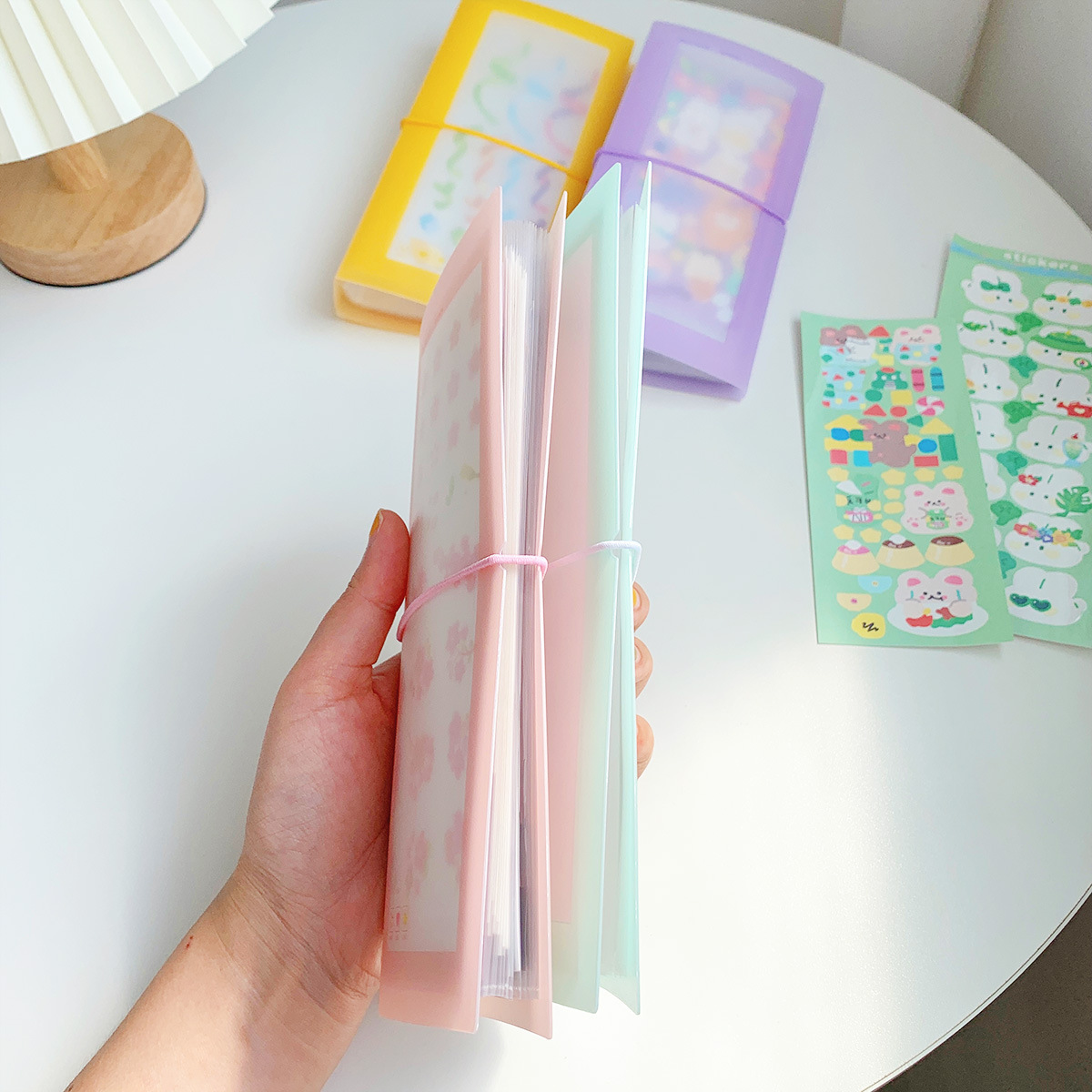 Macaron serie almacenamiento libro mano cuenta pegatinas coreano Goo tarjeta pegatinas colección álbum al por mayor