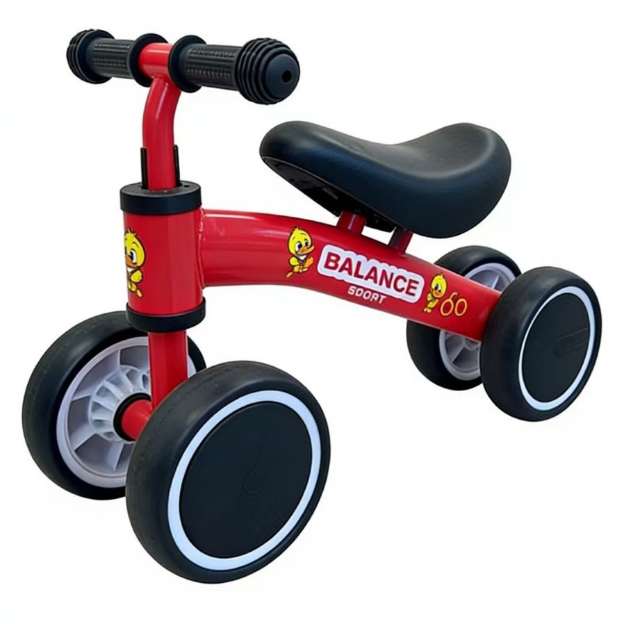 Coche de Equilibrio Infantil sin Pedales de Acero al Carbono de 4 Ruedas para Niños de 4 a 6 Años