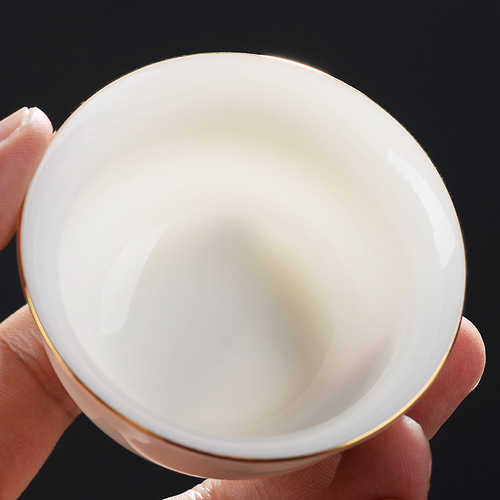 Dehua mutton-fat jade white porcelain scent cup small tea cup ceramic beauty cup tea cup tea home master cup