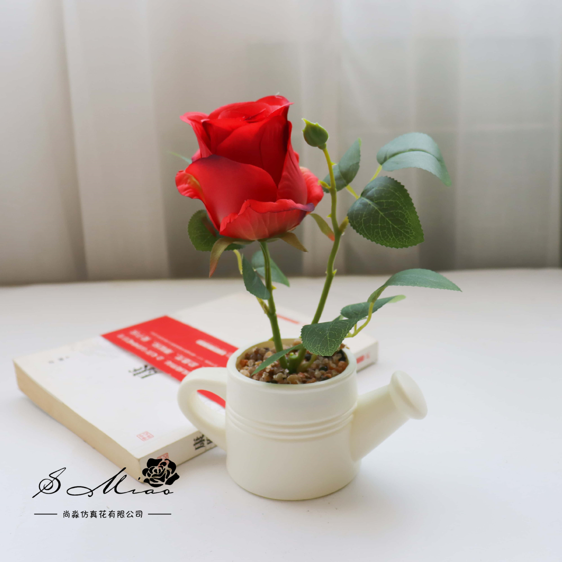 Flores falsas estilo pastoral rosa bonsai simulación flor de moda decoración creativa plantación verde artificial simulación maceta image 5