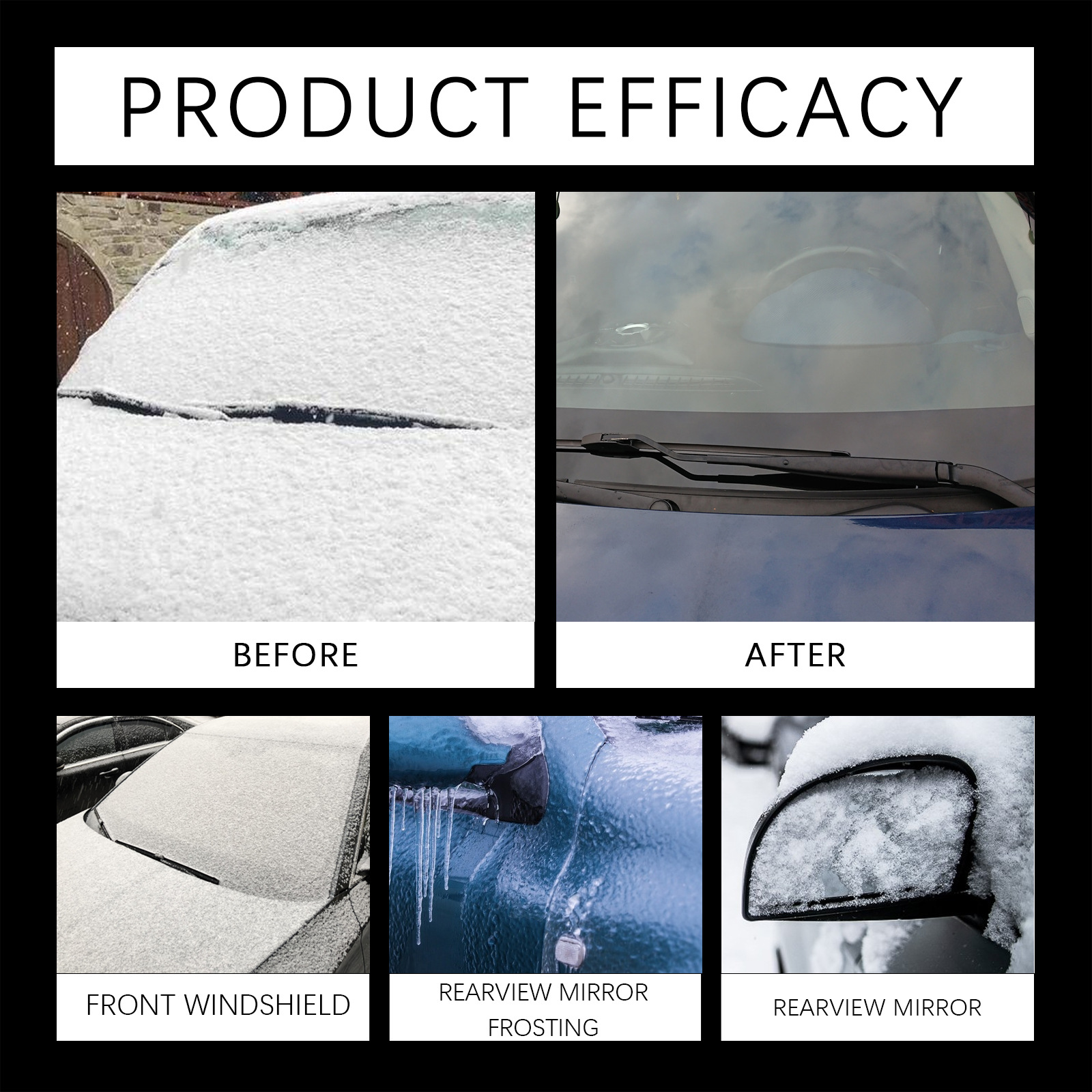 Homonth Windshield Defrosting Spray Car Window Glass Anti-Fog Clear Vision Dust Removal Antifreeze