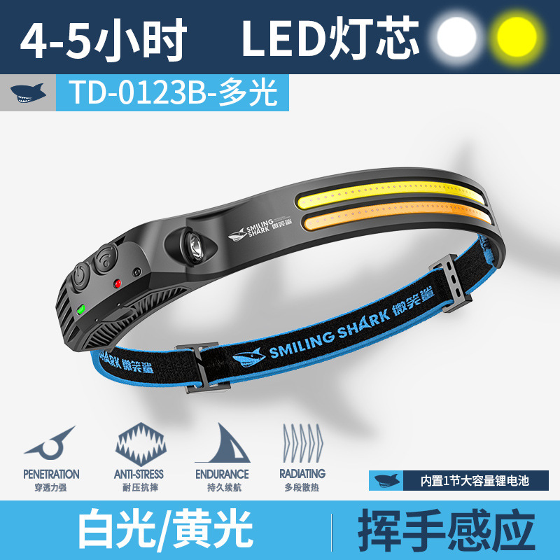超軽量ミニ手を振る誘導式高輝度ヘッドランプマルチレベル光源赤色光フラッシュポータブルヘッドランプ|undefined