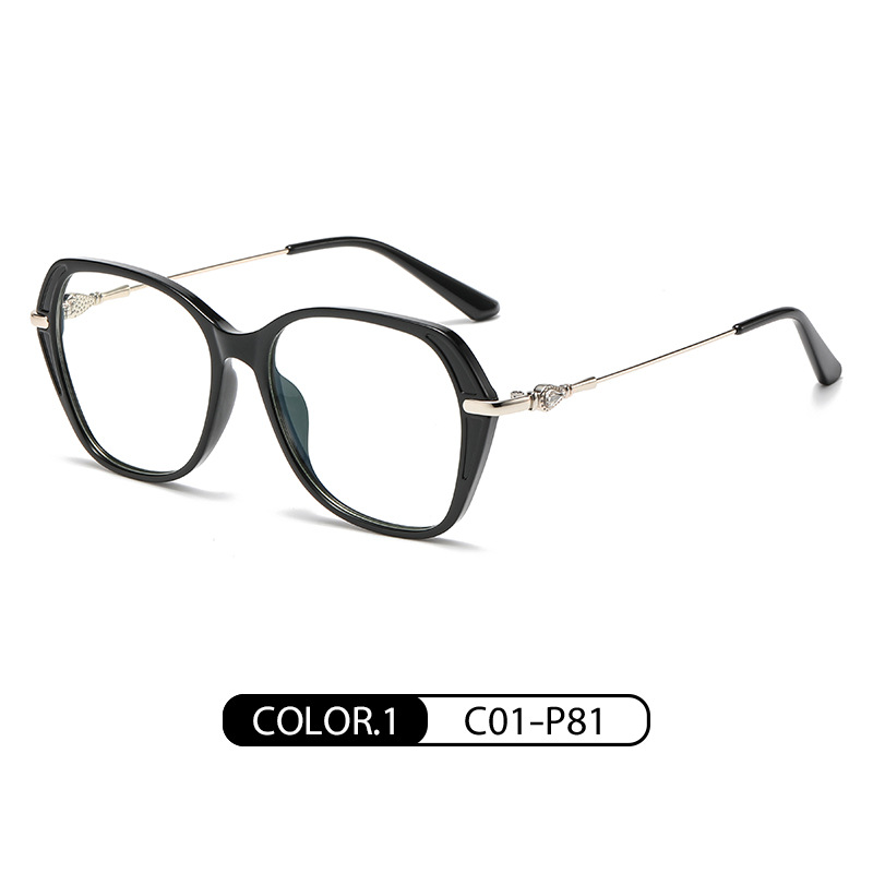 Europa y América nueva luz anti-azul gafas de las mujeres de la miopía gafas marco TJ860 ultra ligero TR90 elegante gafas lisas venta al por mayor