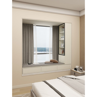 Solid Wood Bay Window Renovation Cabinet Window Sill Drawer Storage Bookcase Home Multi-Functional Living Room Bedroom Balcony Storage Cabinet