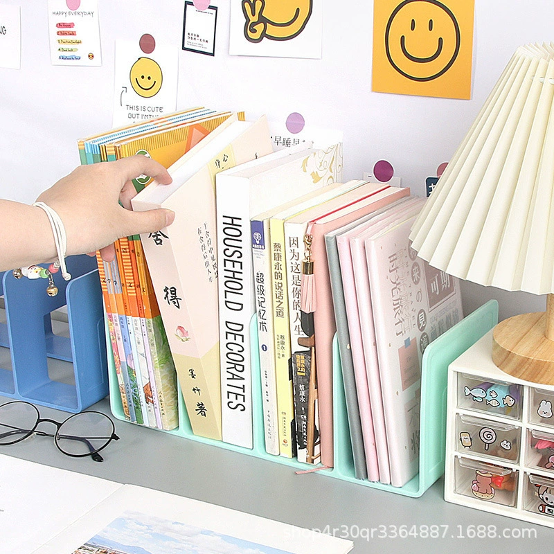 Four-column bookshelf desktop shelf desk book stand desk top fixed book storage reading rack book clip manufacturer