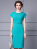 Zhili Elegant and Generous Hip Wrap Skirt Mid skirt High end 3D Folded Flower Waist Slim Wrap Shoulder Sleeve Dress Summ
