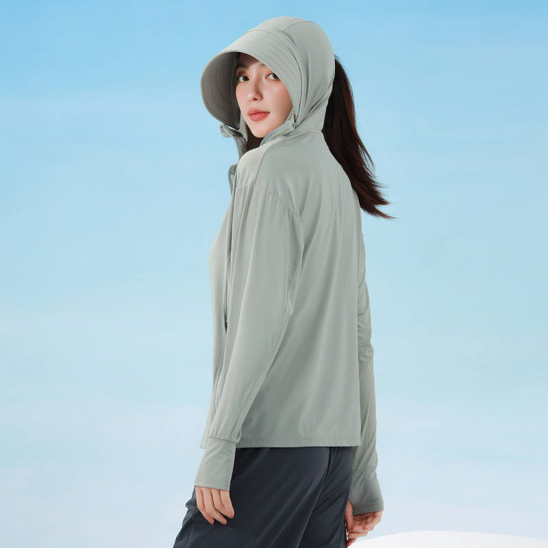 Moxun ロマンチックな日焼け止め服女性 2025 新しい夏のアイスシルクカーディガン軽量通気性抗 UV 日焼け止め服女性|undefined