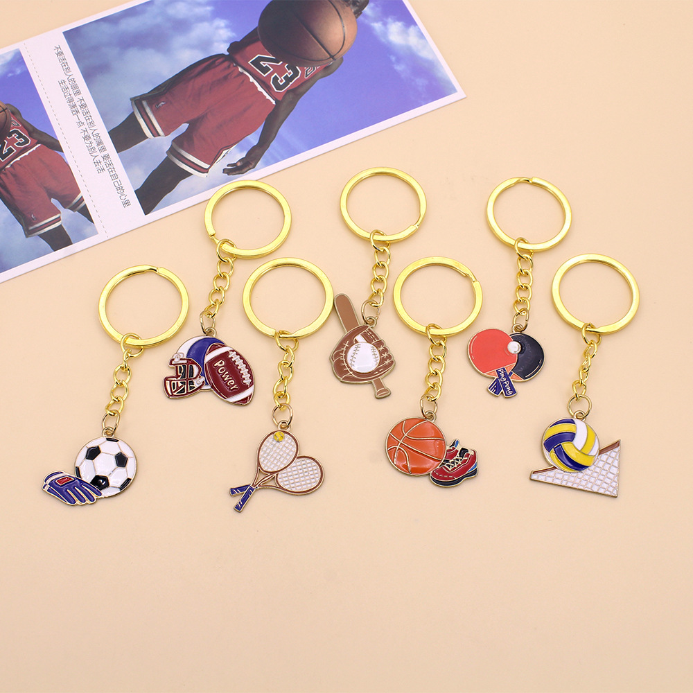 Cross-Border Ball-Themed Keychains, Fan Peripherals, Football, Basketball, Tennis, Volleyball Keychains, Bags, Jewelry Pendants