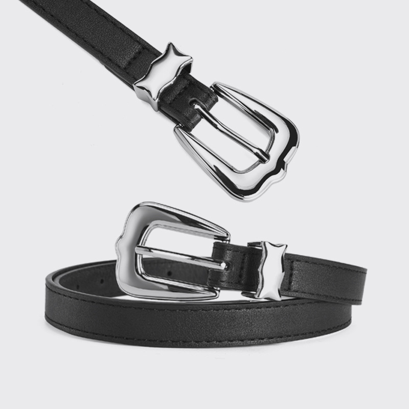 Neues dreiteiliges Gürtelset für Damen Advanced Sense, einfache und vielseitige Jeans mit Nadelschnallendekoration, dünner Gürtel für Damen_voghion.com